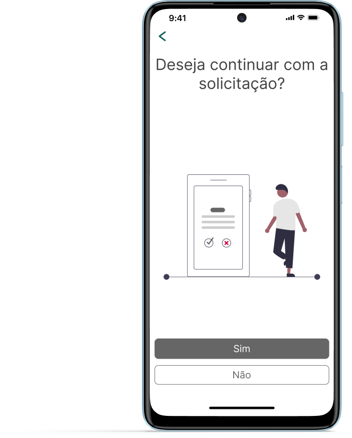Tela de solicitação de encerramento de conta